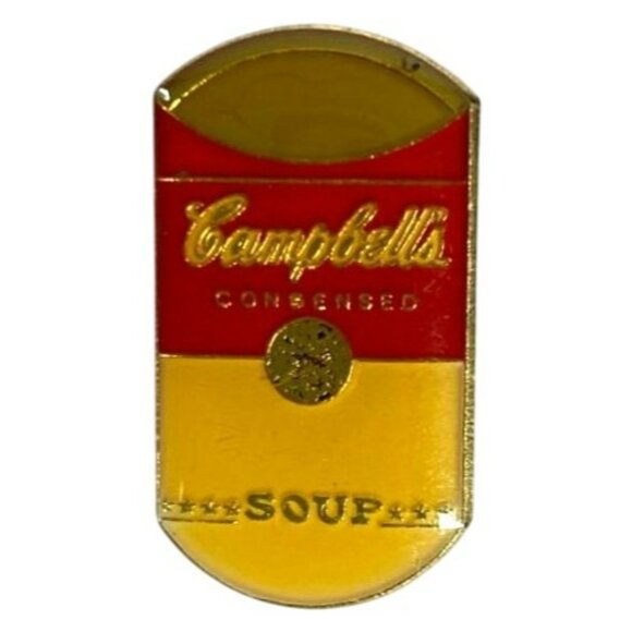 Campbells Soup Accessories - Campbells Soup Vintage Pin Warhol Collectors Item Lapel Tie Tack Metal RARE!